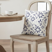 Blue Watercolor Floral Pattern クッション