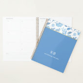 Blue Watercolor Floral Pattern Stylish プランナー手帳 (ディスプレー)