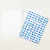 Blue Watercolor Floral Personalized Planner プランナー手帳 (ディスプレー)