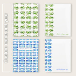 Blue Watercolor Floral Personalized Planner プランナー手帳