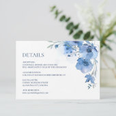 Blue Watercolor Flower Details エンクロージャーカード (スタンド正面)