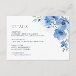 Blue Watercolor Flower Details エンクロージャーカード
