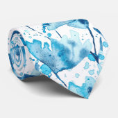Blue watercolor flowers ネクタイ (ロール)
