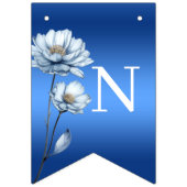 Blue Watercolor Flowers Bunting Flag バンティングフラッグ (第3の旗)