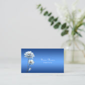 Blue Watercolor Flowers Business Card 名刺 (スタンド正面)
