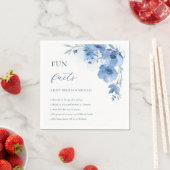 Blue Watercolor Flowers Fun Facts Wedding  スタンダードカクテルナプキン (インサイチュ)