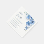 Blue Watercolor Flowers Fun Facts Wedding  スタンダードカクテルナプキン (角)