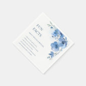 Blue Watercolor Flowers Fun Facts Wedding  スタンダードカクテルナプキン (角)