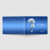 Blue Watercolor Flowers Guest Book ゲストブック (全面)