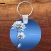 Blue Watercolor Flowers Keychain キーホルダー (裏面)