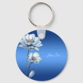 Blue Watercolor Flowers Keychain キーホルダー (裏面)