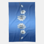 Blue Watercolor Flowers Kitchen Towels キッチンタオル (縦)