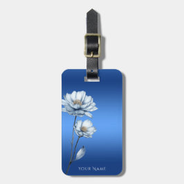 Blue Watercolor Flowers Luggage Tag ラゲッジタグ