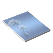Blue Watercolor Flowers Notepad ノートパッド (アングル)