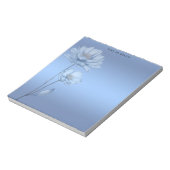 Blue Watercolor Flowers Notepad ノートパッド (回転)