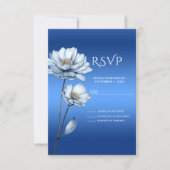 Blue Watercolor Flowers RSVP Card (正面)