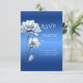 Blue Watercolor Flowers RSVP Card (スタンド正面)