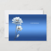 Blue Watercolor Flowers Thank You Card サンキューカード (裏面)