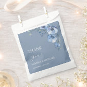 Blue Watercolor Flowers Wedding Thank You Square  フェイバーバッグ (クリップ留めされた状態)