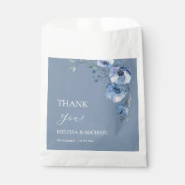 Blue Watercolor Flowers Wedding Thank You Square  フェイバーバッグ