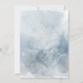 blue watercolor foliage Baptism  招待状 (裏面)