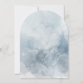 blue watercolor foliage First Holy Communion 招待状 (裏面)