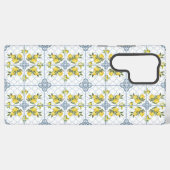 Blue Watercolor French Country Lemon Samsung Galaxyケース (裏面横)