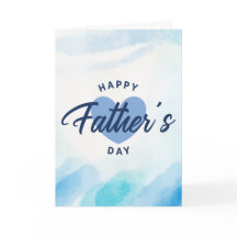 Blue Watercolor Happy Father’s Day Minimalist
