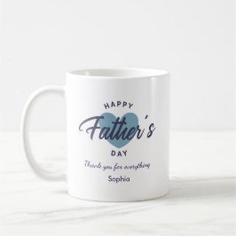 Blue Watercolor Happy Father’s Day Personalized  コーヒーマグカップ