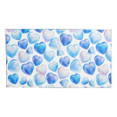 Blue Watercolor Heart King Pillowcases – Set of 2 枕カバー (裏面-右)