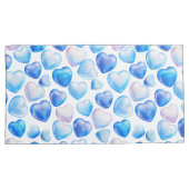 Blue Watercolor Heart King Pillowcases – Set of 2 枕カバー (正面右)