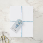 Blue Watercolor Hot Air Balloon Boy Baby Shower ギフトタグ (より糸付き)