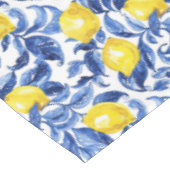 Blue Watercolor Lemon Pattern テーブルクロス (アングル)