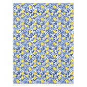 Blue Watercolor Lemon Pattern テーブルクロス (正面)