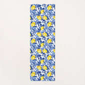 Blue Watercolor Lemon Pattern ヨガマット (正面)