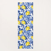 Blue Watercolor Lemon Pattern ヨガマット (裏面)