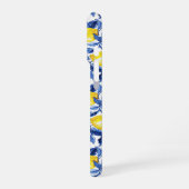 Blue Watercolor Lemon Pattern  iPhoneケース (左側面)