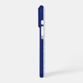 Blue Watercolor Lemon Pattern Monogram Name iPhoneケース (左側面)