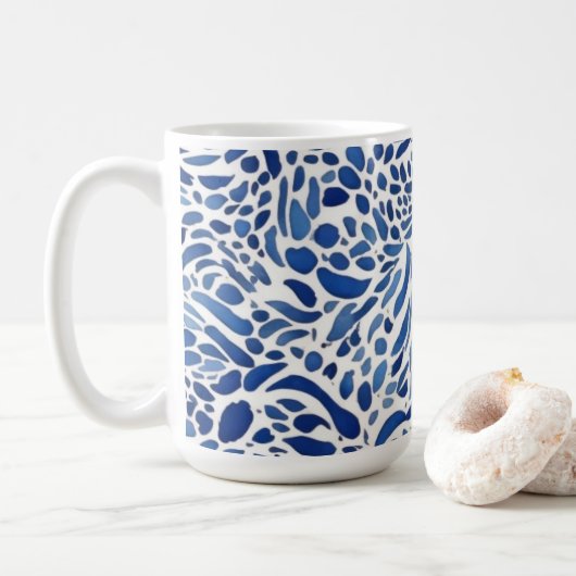 Blue Watercolor Paints コーヒーマグカップ (ドーナツ)