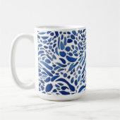 Blue Watercolor Paints コーヒーマグカップ (左)