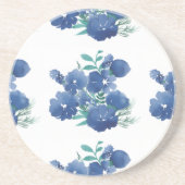   Blue Watercolor Round Coaster コースター (正面)