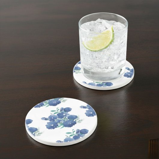   Blue Watercolor Round Coaster コースター