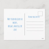 Blue watercolor snowflake, Christmas  シーズンポストカード (裏面)