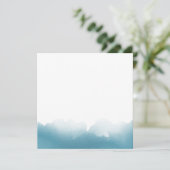 Blue Watercolor Square Wedding Invitation 招待状 (スタンド正面)