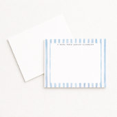 Blue Watercolor Striped Stationery Note Card 招待状