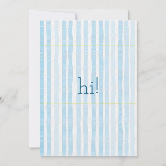 Blue Watercolor Stripes Baby Shower Invitation 招待状 (裏面)