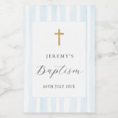 Blue Watercolor Stripes Wine Label ワインラベル (シングルラベル)