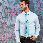 Blue Watercolor Wash Hashtag Artistic Novelty Cool ネクタイ<br><div class="desc">Ties don't have to be boring! Show off your fun side with this cool,  artistic novelty tie created with blue watercolor color wash part of one of my original paintings that includes black doodle hashtags marks.</div>