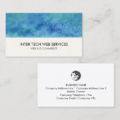Blue Watercolor Web Design Business Card 名刺 (正面/裏面)