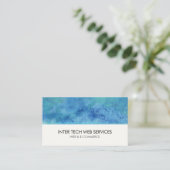 Blue Watercolor Web Design Business Card 名刺 (スタンド正面)
